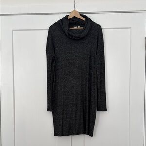 Charcoal Cowl Neck Sweater Dress